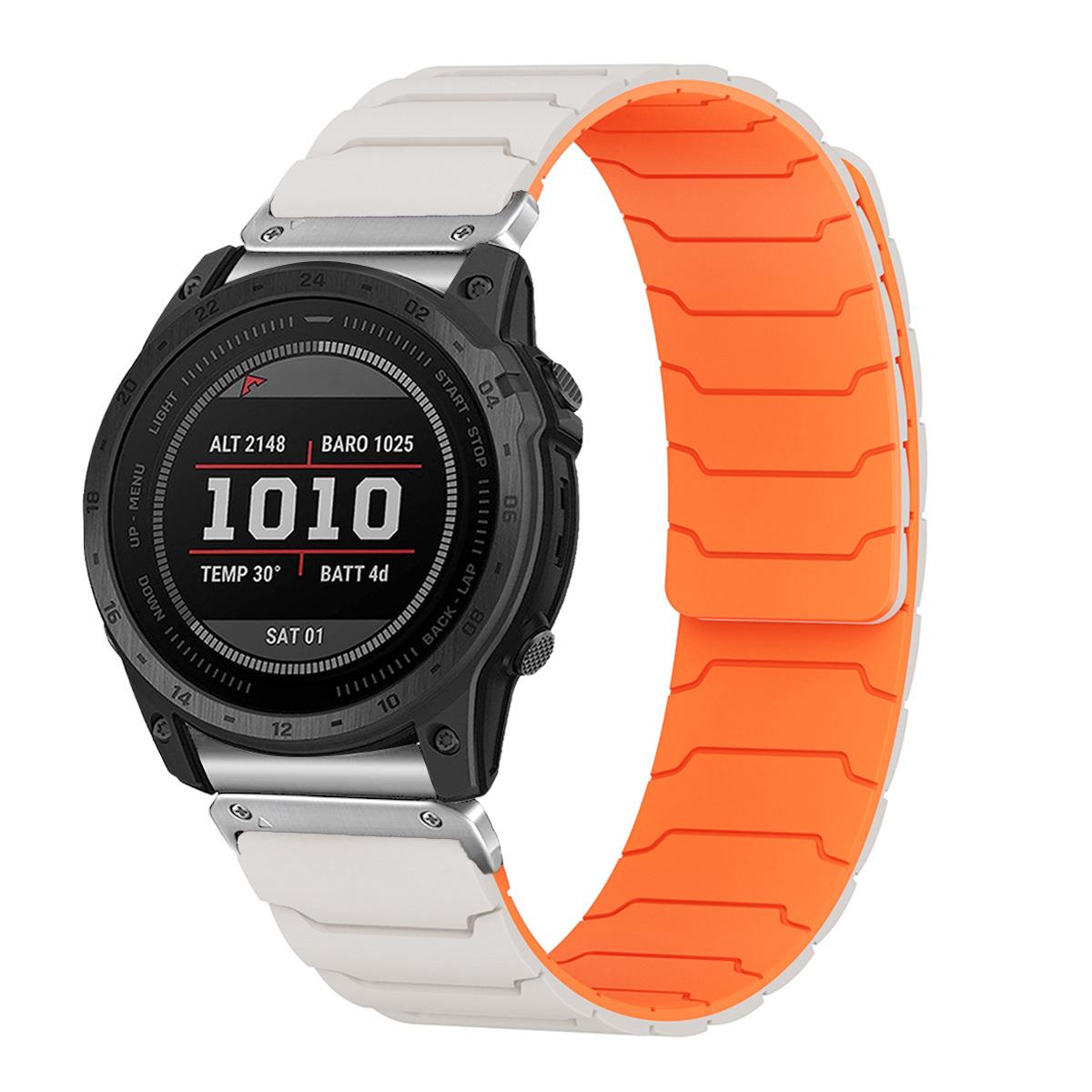 

Двухцветный магнитный ремешок для Garmin Fenix 8 7 7X PRO 6X 3 3hr 6x PRO силиконовый спортивный ремешок для смарт-часов Garmin Браслет 22MM