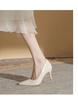 Pointed Single Shoes Women's New Thin Heels Shallow Mouth French Pointed Professional Temperament Fashion High Heels