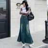High-waisted Slim Denim Skirt for Women In Summer Thin New Burr Strap Design Hip Fishtail Skirt