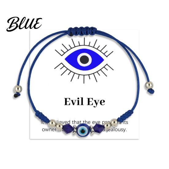 Evil Eye Bracelet String Adjustable Braided Rope Good Luck Amulet