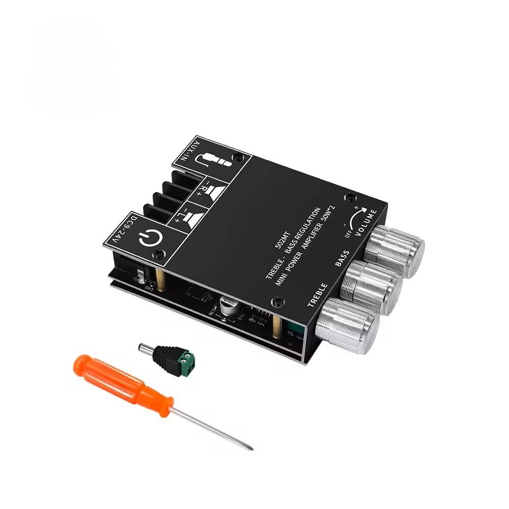

ZK-502MT Bluetooth 5.0 Subwoofer Amplifier Board 2.0 Channel High Power Audio Stereo Amplifier Board 2X50W Bass AMP