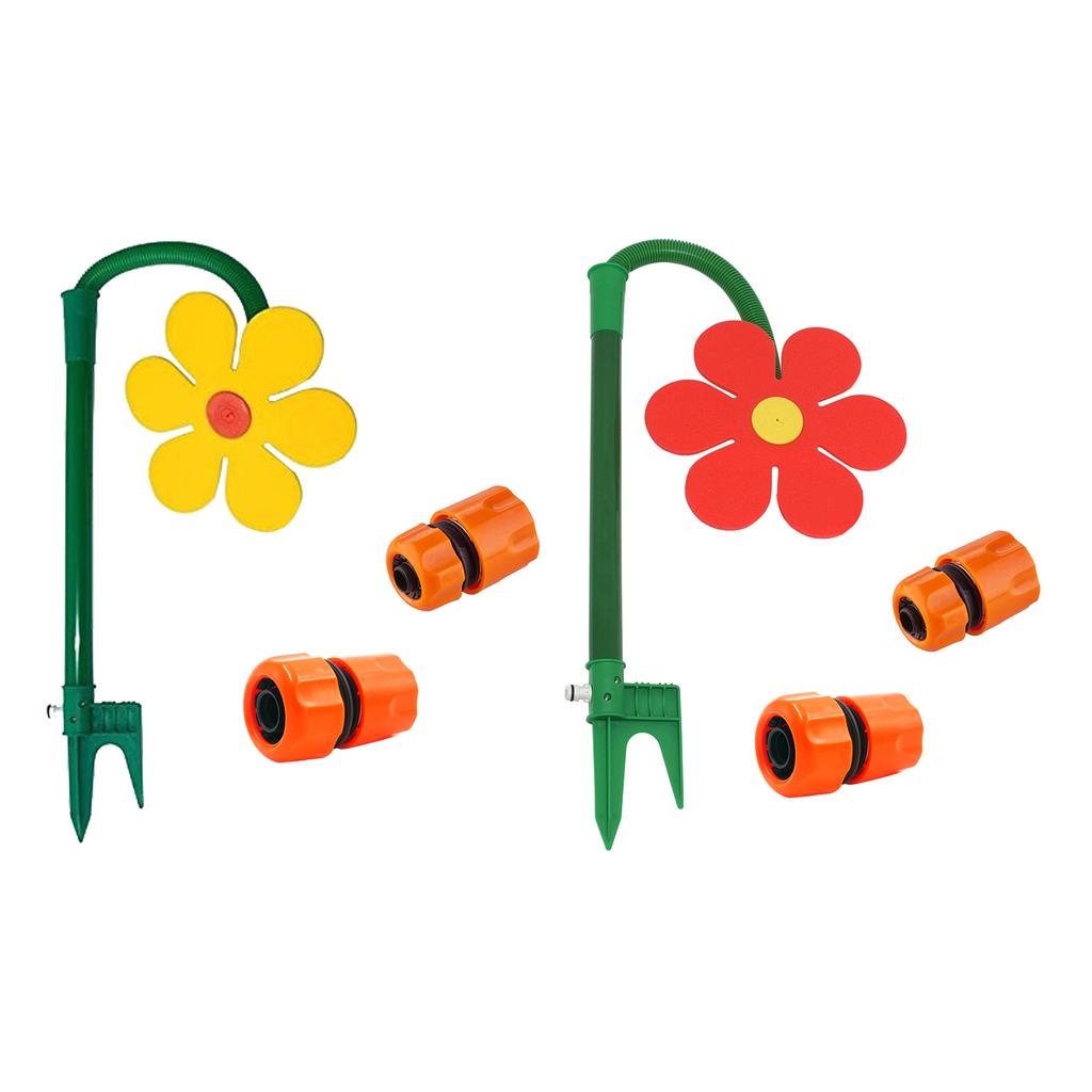 Outdoor Water Spray Sprinkler Toy for Kids and Toddlers Backyard Spinning Flower Toy Fun for Summer 3/4'' 1/2'' Adapters