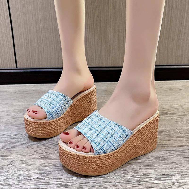 Fashion 2025 Women's Shoes Round Toe Women's Slippers Outdoor Slippers Ladies Casual Wedges Shoes Women Platform Sandals Zapatos Mujer