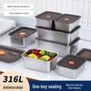 Stainless Steel Fresh-Keeping Lunch Box with Sealed Lid for Refrigerator Storage