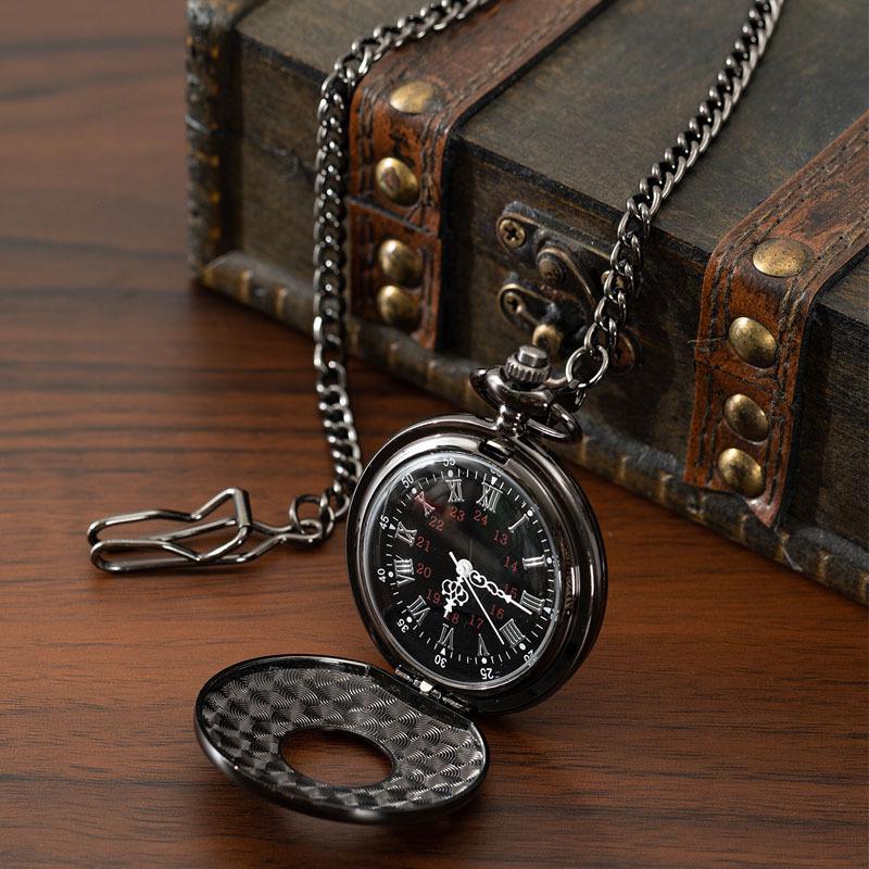 Vintage Romantic British Roman Numerals Quartz Large Pocket Watch, Men's and Women's Gift Commemorative Watch
