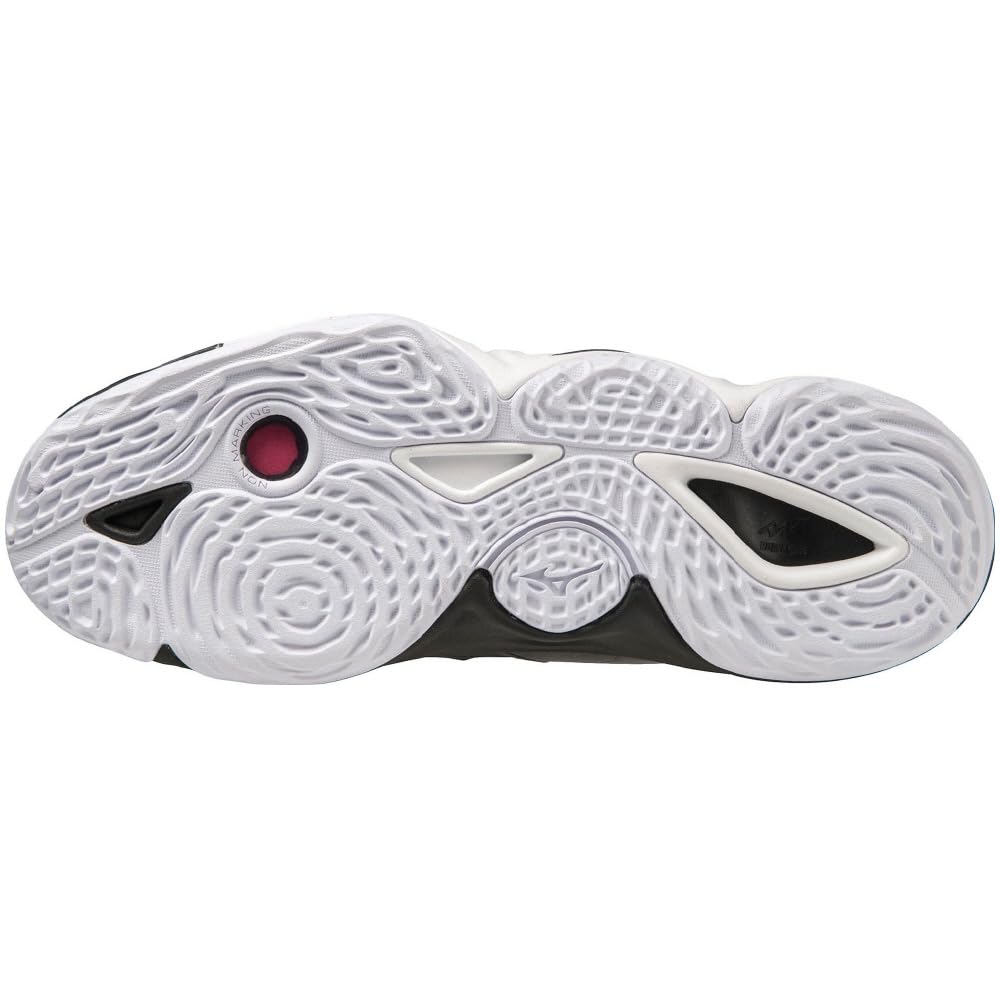 Mizuno Wave Momentum 3 Halová volejbalová obuv, Club/Indoor, Široká, Lehká, Basketbalová, Černá/Bílá/Zelená, 27,0 cm, 2.5E