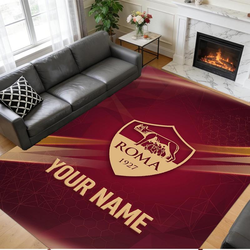 Crystal Velvet Rug Custom Name Text, Soft Non Slip Floor Mat Home DecorAS Roma
