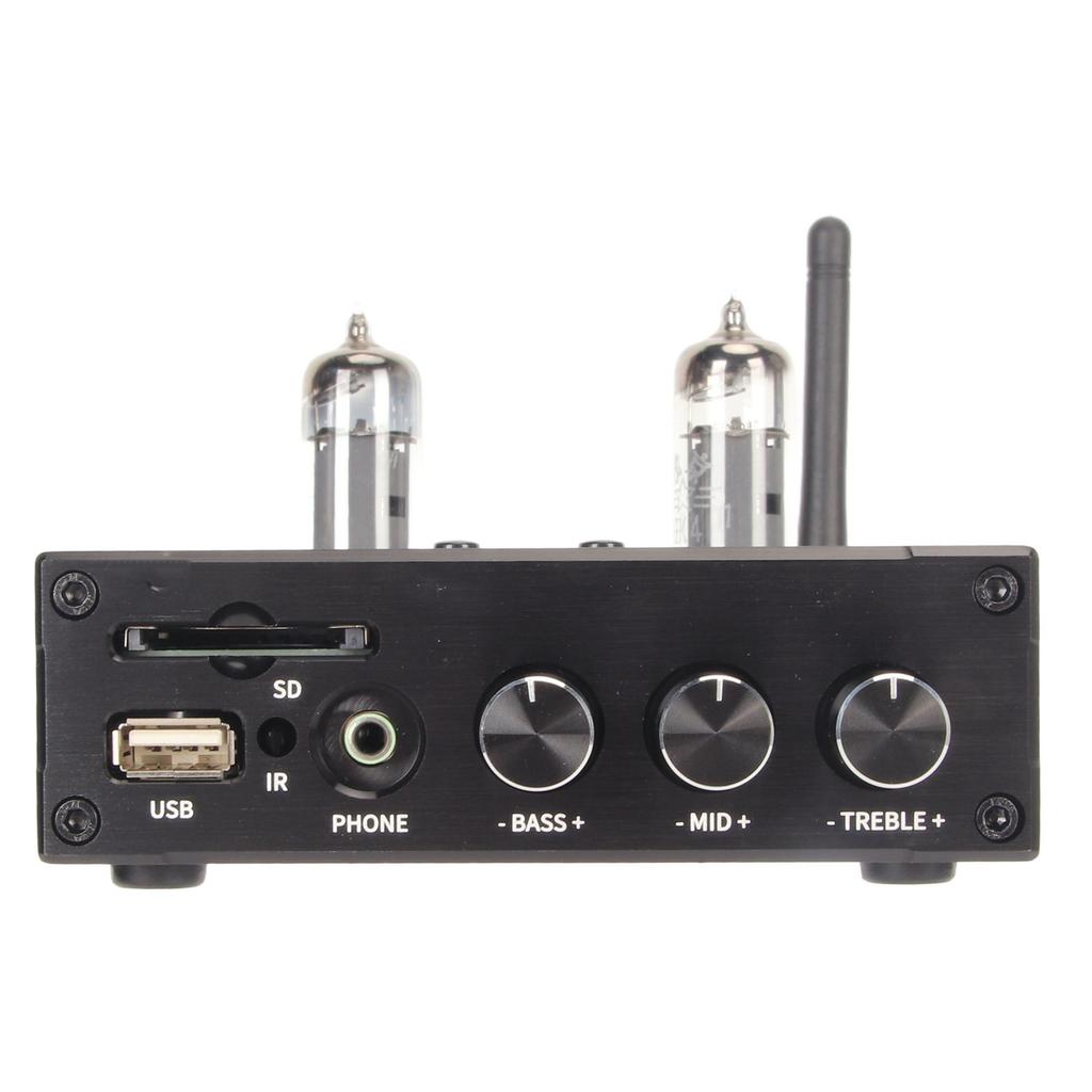 Bluetooth Tube Amplifier Supports U Disk Storage Card Playback HiFi Stereo Receiver for CD Player
