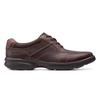 Clarks Bradley Walk Men's Brown Tumbled Leather Lace-Up Shoes, Size 26.0 cm