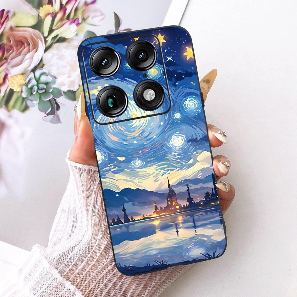 For Motorola Signature 2026 Case Popular Flower Marble Painted Cover Soft Silicone Black Phone Shell For Moto X70 Air Pro Fundas