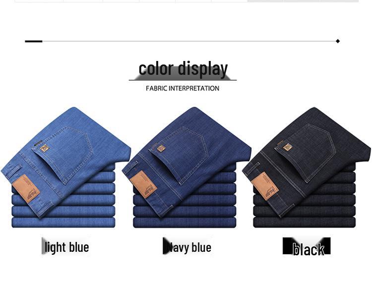 Xintang Herren Sommer Locker Gerade Bein Lässige Jeans für Mittelalterlichen Business-Stil