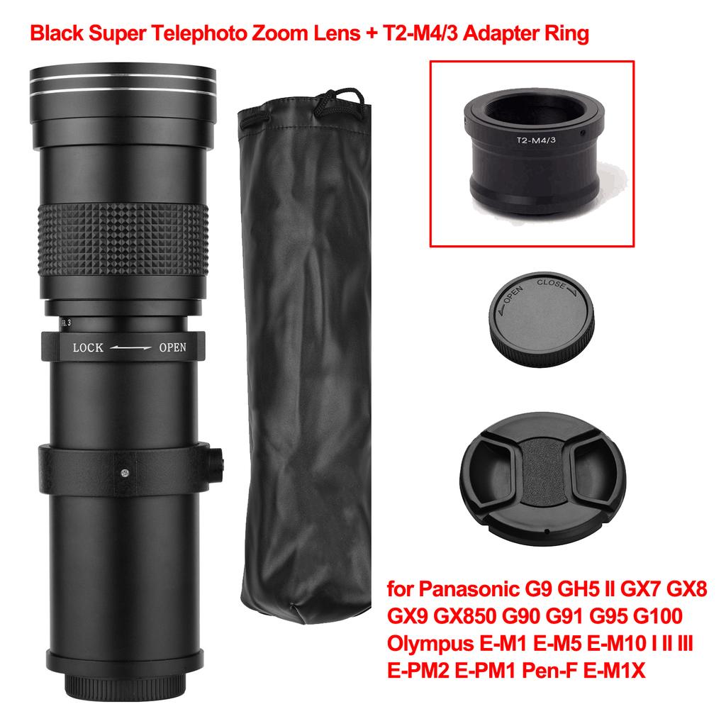 Camera MF Super Telephoto Zoom Lens F/8.3-16 420-800mm T Mount with 1/4 Thread for Canon Nikon Sony Fujifilm Olympus Cameras
