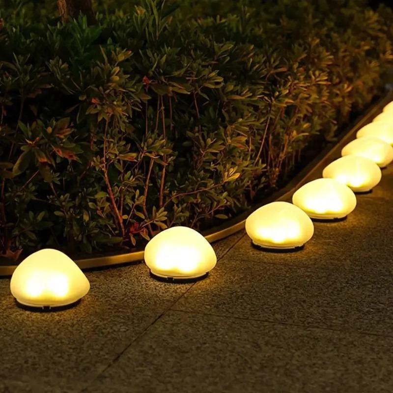 Solar Powered Lamp Simulation Pebble Courtyard Lamp Outdoor Garden Lawn Lamp Simulation Stone Trail Landscape Garden Decoration