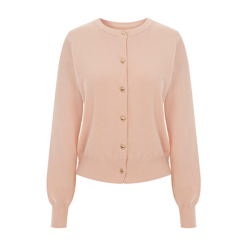 Selly'S Heart Button Round Cardigan_I6A-Cca024