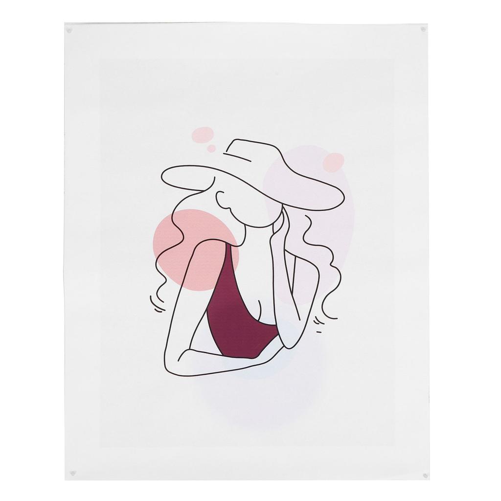 Line Girl Face Abstract Illustration Wall Art Canvas Painting Frameless Wall Picture for Living Room Decor