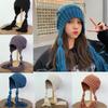 1Pc Elegante Mulheres Chapéu Longo Tranças Inverno Grosso Chapéu De Malha Aba De Orelha Crochê Gorro Chapéu YSL
