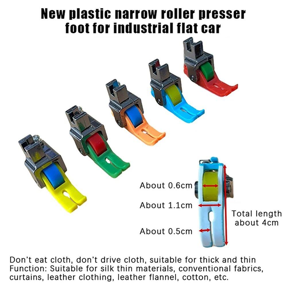 1Pcs Replaceable Narrow Roller Presser Foot Lockstitch Plastic Wheel Presser Feet Universal Sewing Machine Accessories