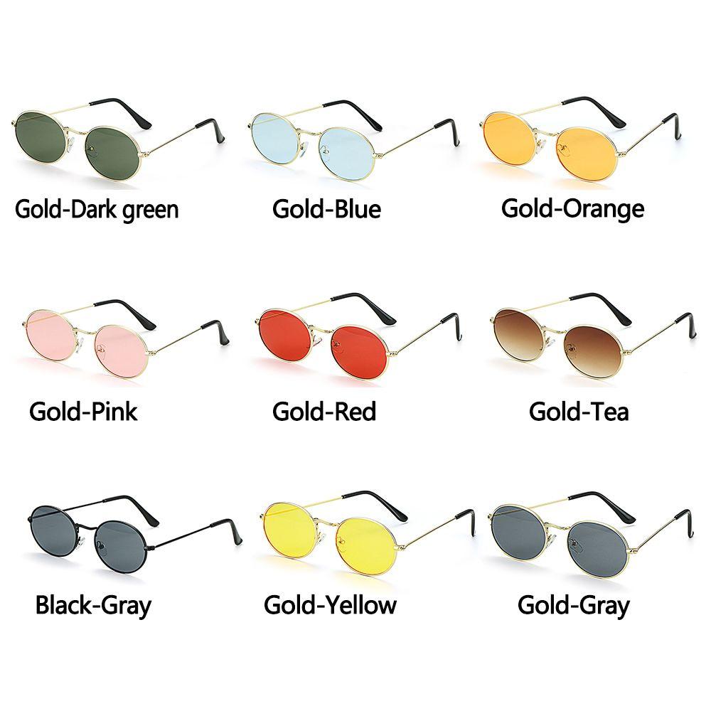 Vintage Fashion UV400 Small Frame Steampunk Gradient Mirror Glasses Men's Shades Sun Glasses Oval Sunglasses