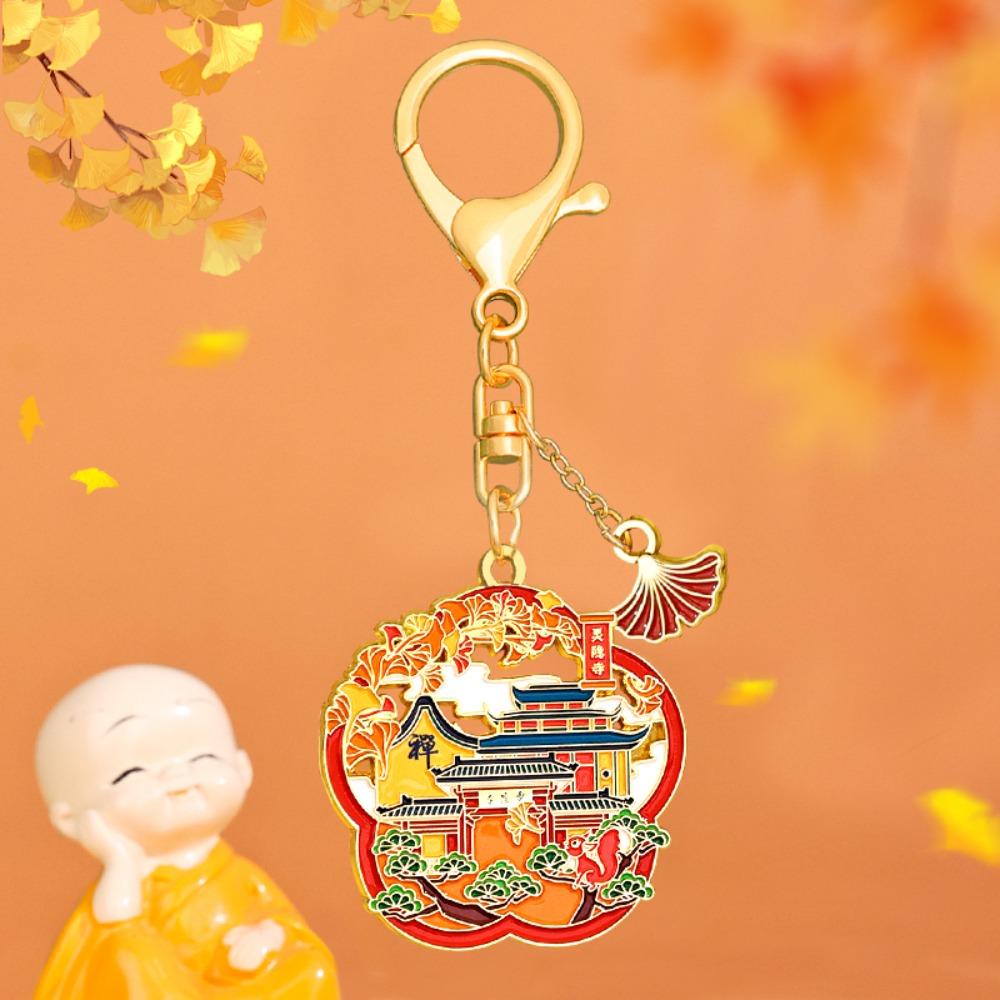 Exquisiter Schlüsselanhänger im chinesischen Stil Metall Schlüsselanhänger für Auto Persönlichkeit Vintage Blumenanhänger Handwerk Geschenk