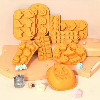 Cartoon Silicone Cake Mold Halloween Pumpkin Shape Baking Tray for Chocolate Mold DIY Desserts Decorating Mould Baking Tool Set