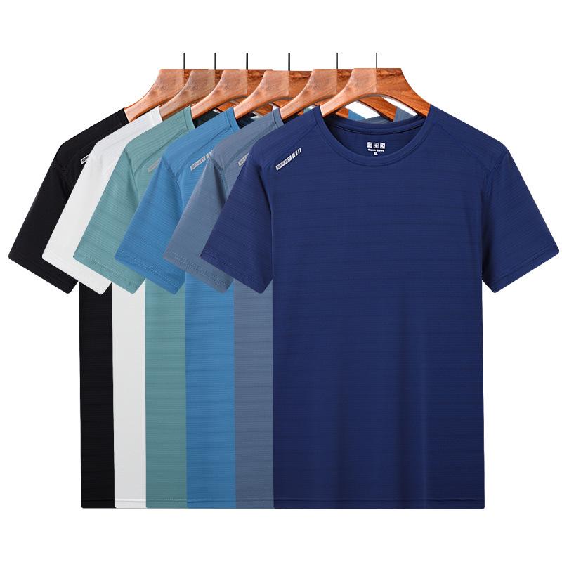 Men's & Women's Ultra-Thin Quick-Dry Ice Silk Short Sleeve Sports T-Shirt - Breathable, Sweat-Absorbent, High Elastic for Outdoor Use