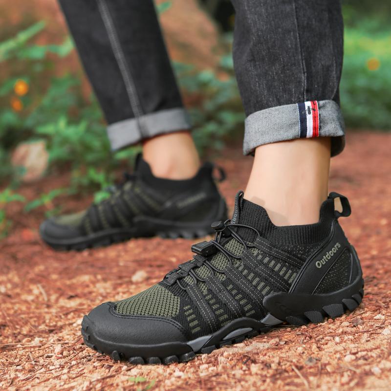 Men's Hiking Shoes Breathable Mesh Outdoor Sports Shoes Non-slip Women's Climbing Sneakers Wear-resistant Sole
