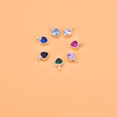 S925 argint Sterling Culoare Mini în formă de inimă pandantiv mic brățară colier bijuterii bricolaj accesorii pandantiv material pandantiv 7 buc