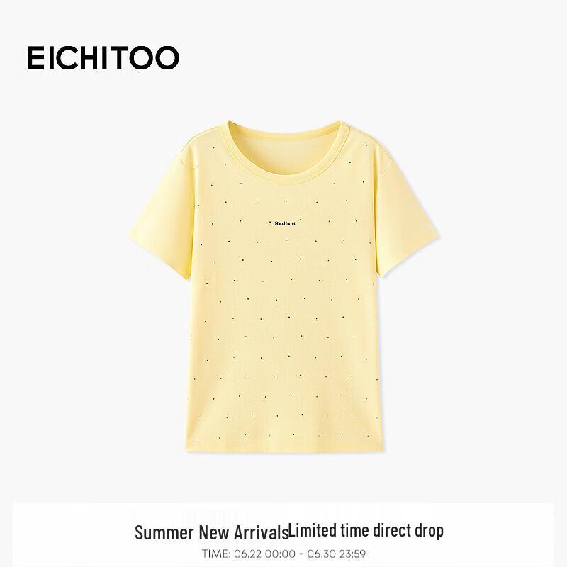 EICHITOO Women s Rhinestone Round Neck Short Sleeve T-Shirt M