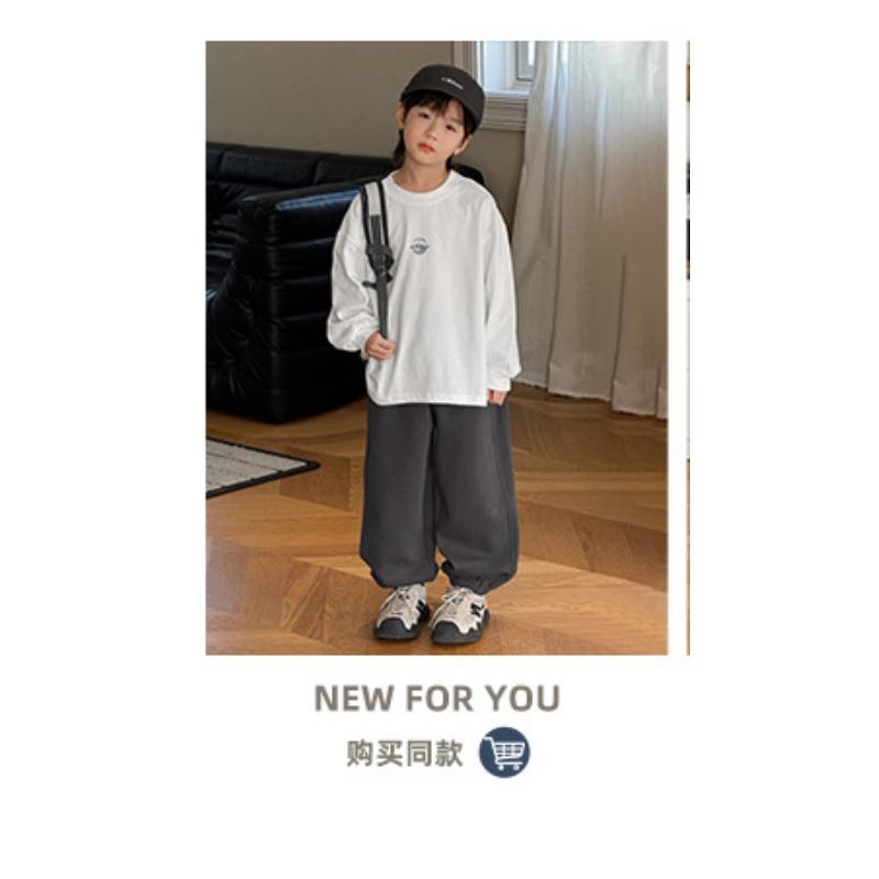 Boys Children Casual Loose Long Sleeve Cotton T Shirt Kids Tops