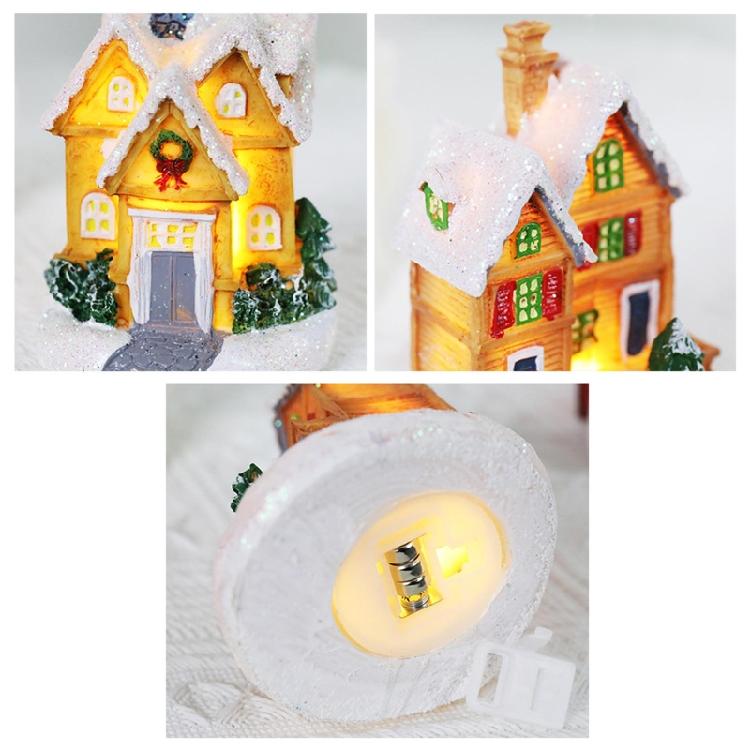 Christmas LED Village House Figurines Luminous Small House Christmas Decoration
