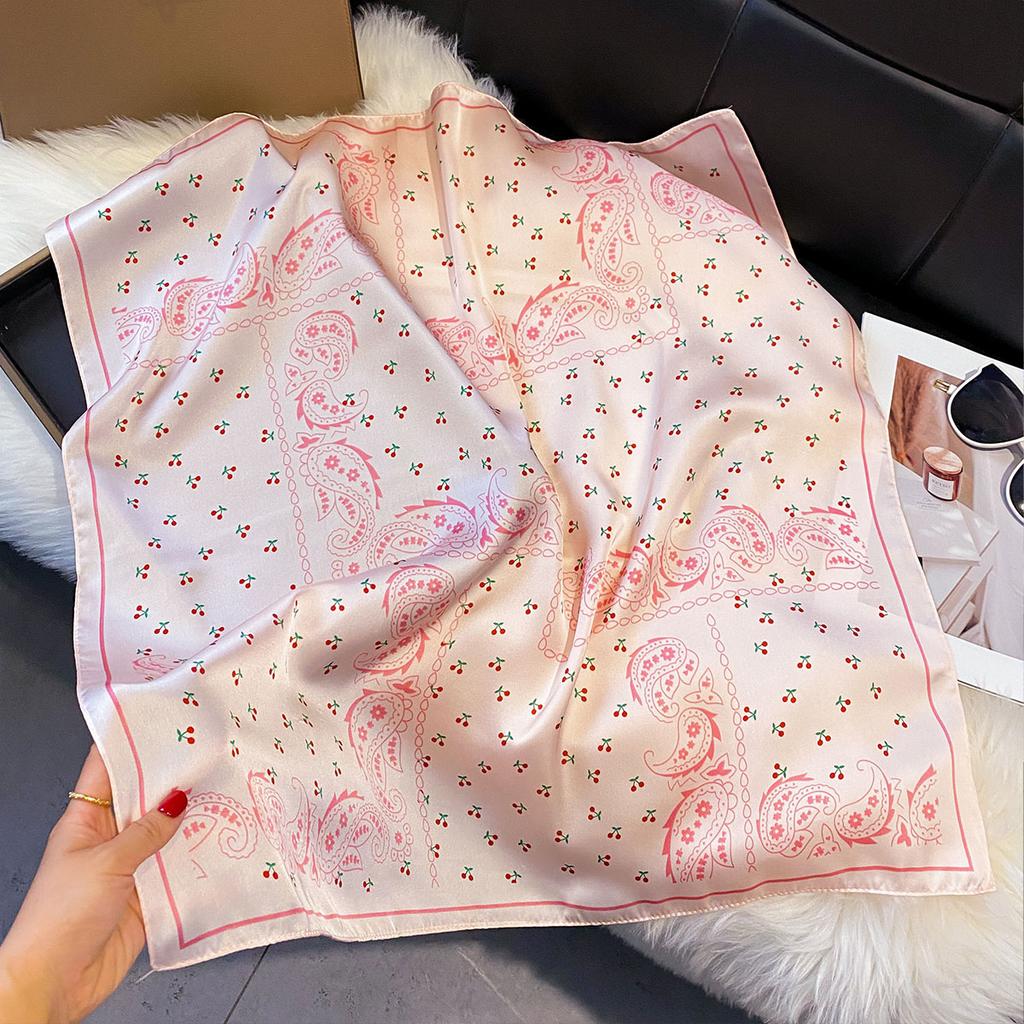 New Fashion 70X70Cm Women'S Scarf Silk Paisley Print Scarf Square Shawl Decorative Headband Neck Luxury Design Bandana