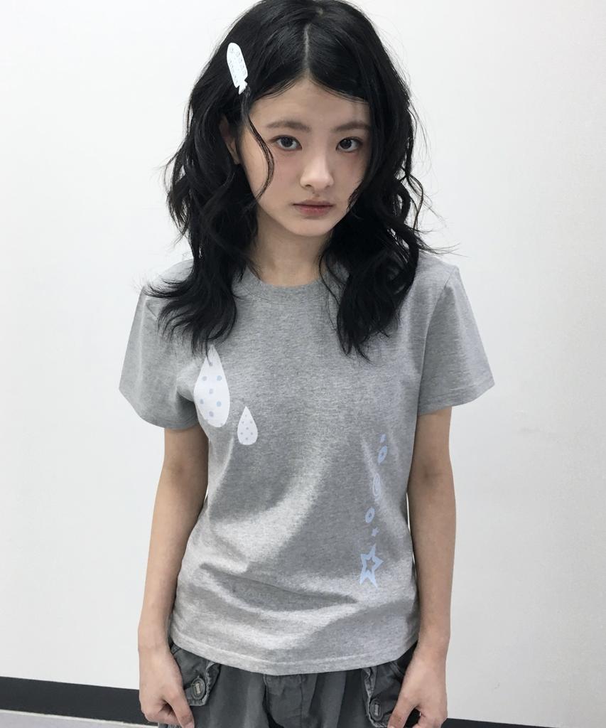 Naien Tier Star Slim Fit Short Sleeve T-Shirt Gray