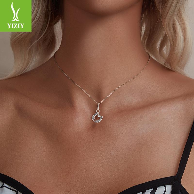 Cross-Border Diy Bracelet Necklace Accessories Horseshoe Clover Pendant 925 Sterling Silver Beads