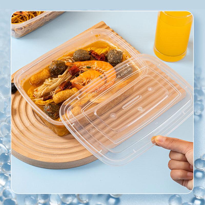 Ronghe 1250ml Disposable Rectangular Food Containers with Lids (150 Sets)