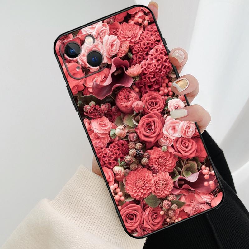 Beautiful Garden Red Roses Flowers Phone Case For iPhone 17 Pro Max 16 15 14 11 12 13 Pro Max mini 15 16 Plus 16e 17 Air Cover