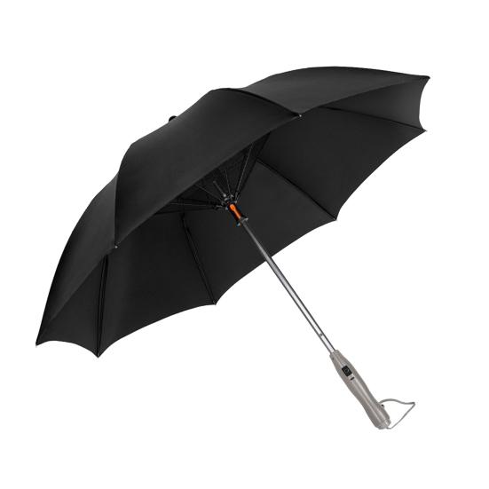 3-in-1-Sonnenschutzschirm mit Ventilator, Wassersprühnebel, Kühlventilator, UV-blockierender Regenschirm, wiederaufladbarer USB-Akku, betriebener Sonnen-/Regen-/Reiseschirm
