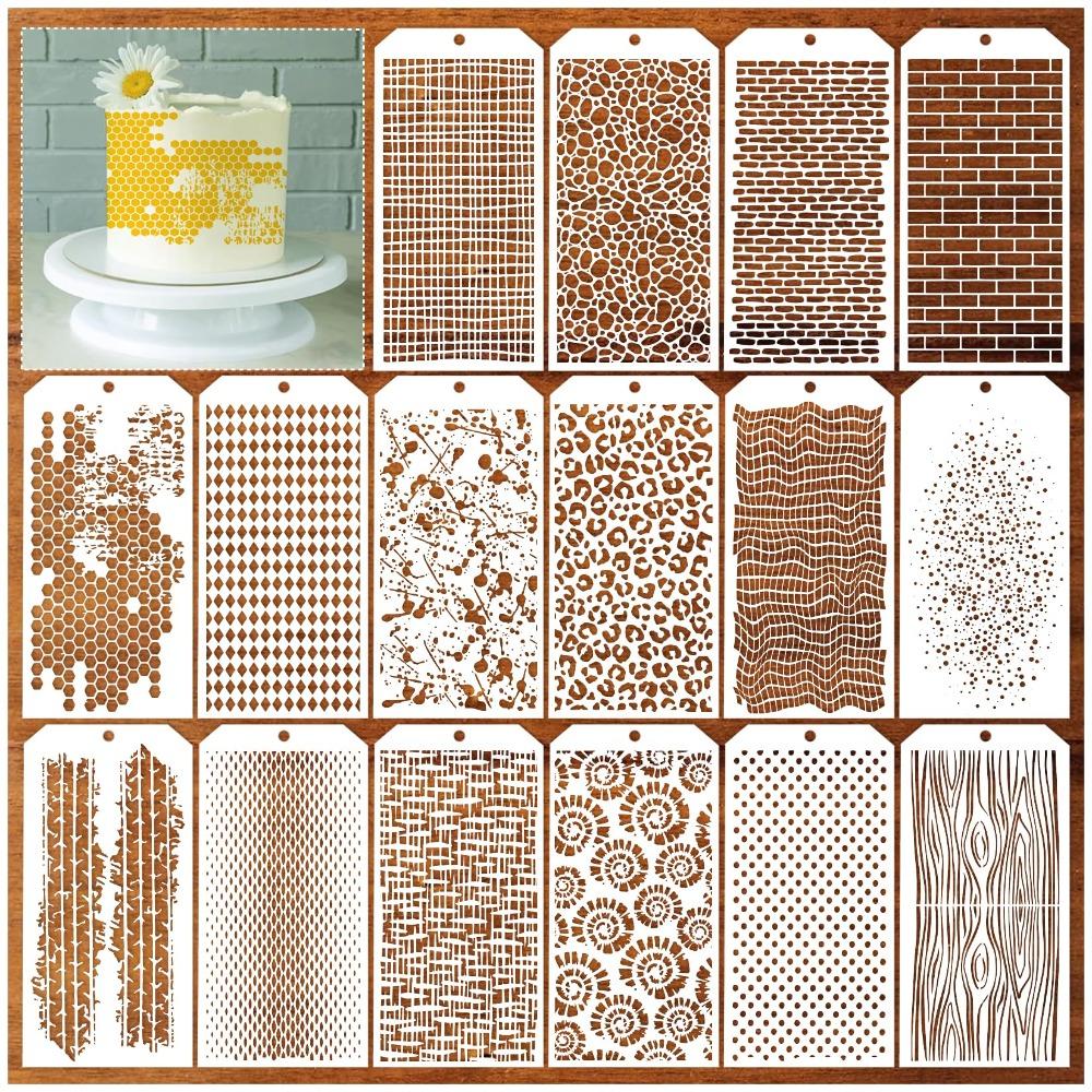 16pcs/set Geometric DIY Painting Stencil Set Wall Art Stencils  Doodling Supplies 16pcs