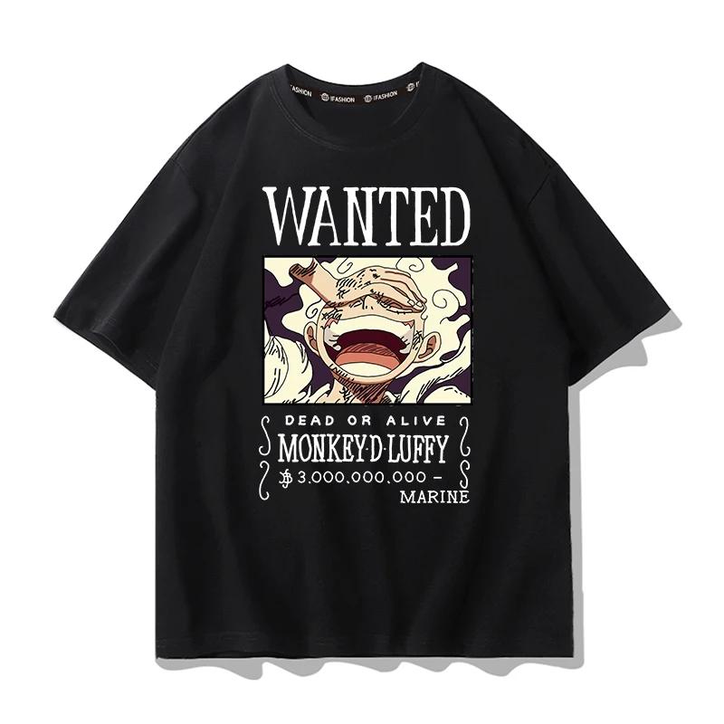 ONE PIECE Animation Passionnée Tendance Manches Courtes Mode Homme Tendance Marque Rue Lâche Couple Haut Vêtement Confortable Lâche