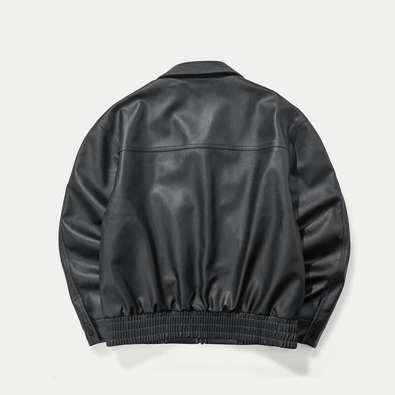 HLA Men's Stylish Faux Leather Jacket