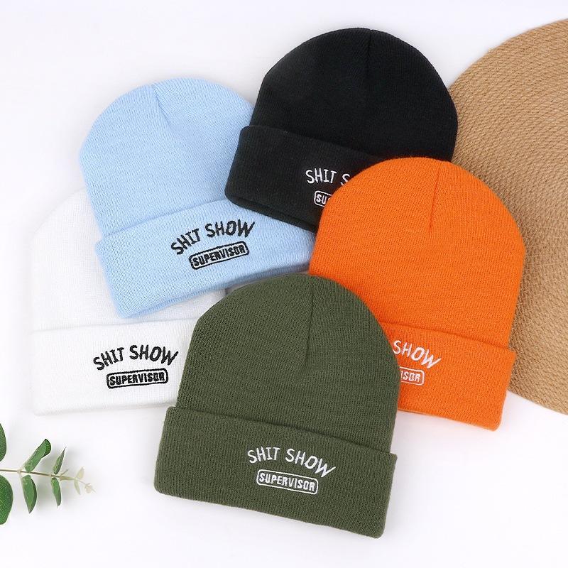 Embroidery IT knitted hat new trend autumn and winter SH warm versatile simple casual men and women OW cold SH