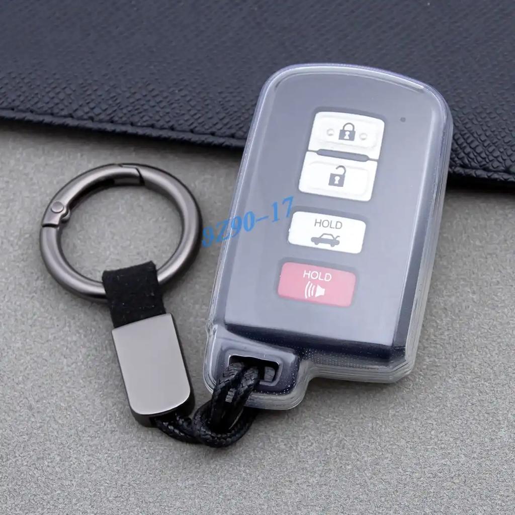 Clear Fully Transparent Tpu Car Smart Key Cover Case For Toyota Highlander Avalon Camry Rav4 4Runner Tundra Sequoia Kluger