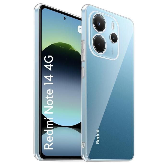 Coque et tour de cou pour Xiaomi REDMI NOTE 14 4G (Global Version) - TPU Souple Transparent Cordon Noir réglable Phonillico®