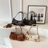 Leftside Fashion Double Pockets Design PU Leather Shoulder Bag for Women Tend Female Crossbody Bag Underarm Handbags