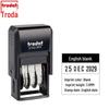 Trodat 4810 Self-Inking Date Stamp, 3.8x20mm, Adjustable, Chinese & English Dates