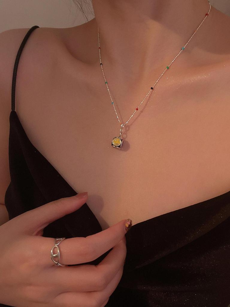 Artistic Personalized Rainbow Pendant Necklace - Women's Fashionable New Style Clavicle Chain