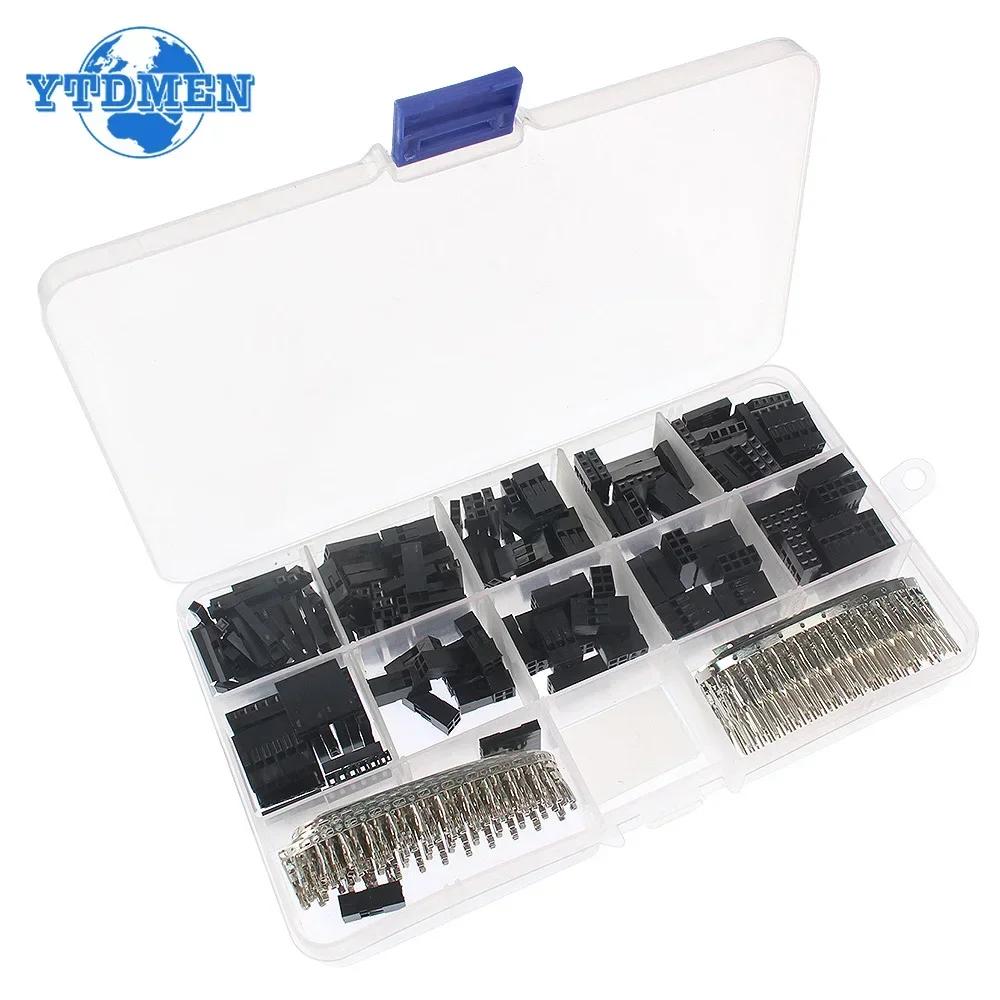 

610PCS 2.54mm Male+Female Dupont Wire Jumper Wire Cable 1/2/3/4/5/6 Pin Header Connector Housing Electronic DIY Kit білий