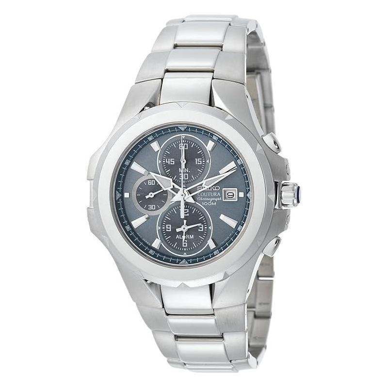 

SEIKO waterproof depth 100 meters Quartz Steel Strap 43mm men s watch blue dial SNAD51 синій