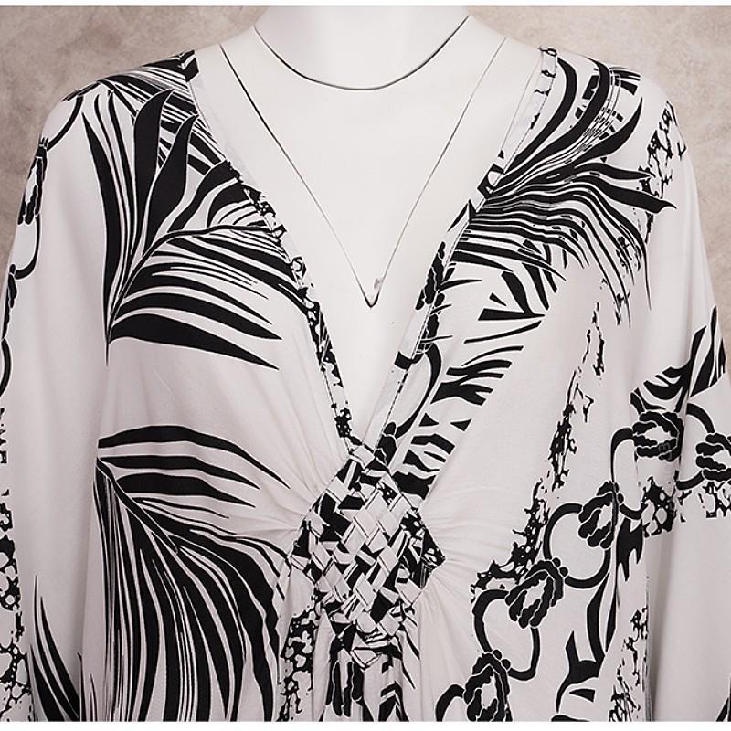 Sexy Zebra Striped Bikini Cover-ups Casual V-neck Side Split Summer Beach Dress Women Beach Wear Swim Suit Cover Up Q1297