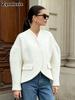 Women's Cozy Wool Coat with Thick Padding and Wide Fit for Fall Winter Casual Wear