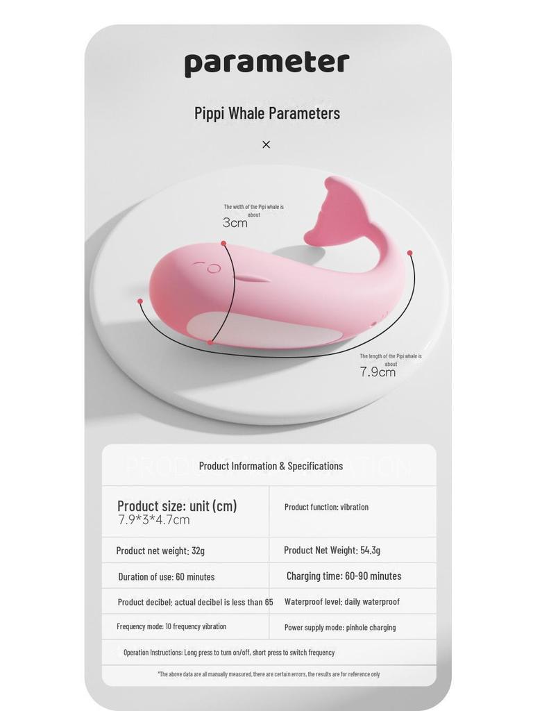 Miji Pipi Whale Wearable Vibrator - Fun Mini Toy for Women, 145/box